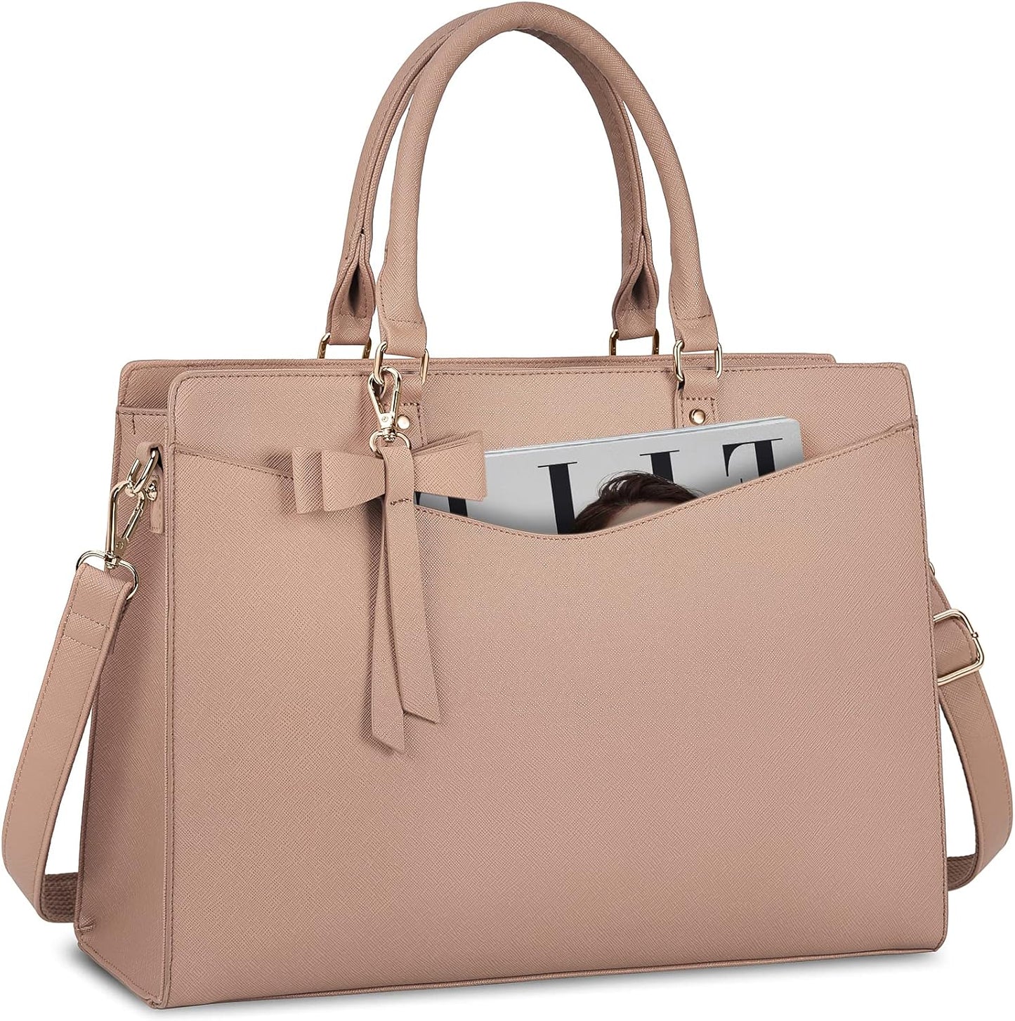 ExecuTote | Women's Leather Laptop Bag Multi-Compartment for Office Work