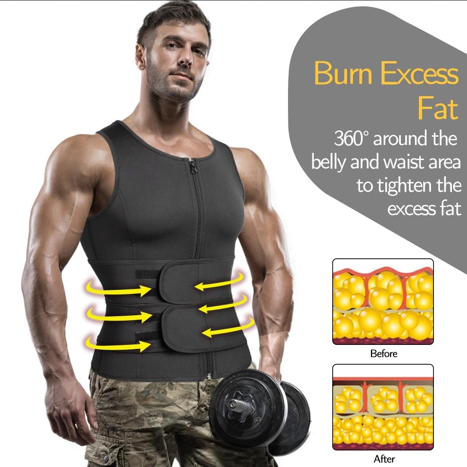 HeatCore Vest | Men's Sweat Sauna Fitness Shaper for Gym Workout Weight Loss
