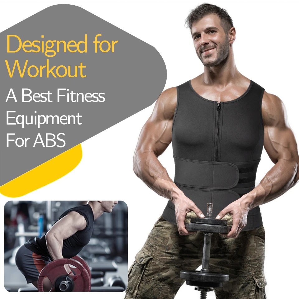 HeatCore Vest | Men's Sweat Sauna Fitness Shaper for Gym Workout Weight Loss