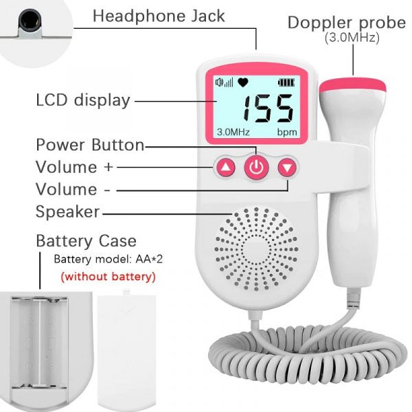 BabyBeat Doppler | Home Fetal Heart Rate Monitor Detector for Pregnancy Use