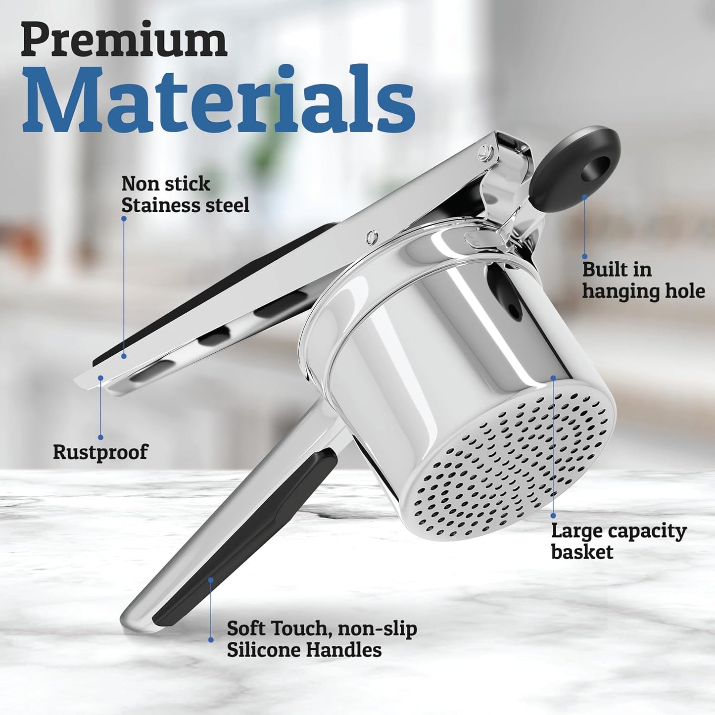 MashMaster | Stainless Steel Potato Masher Kitchen Tool for Vegetables