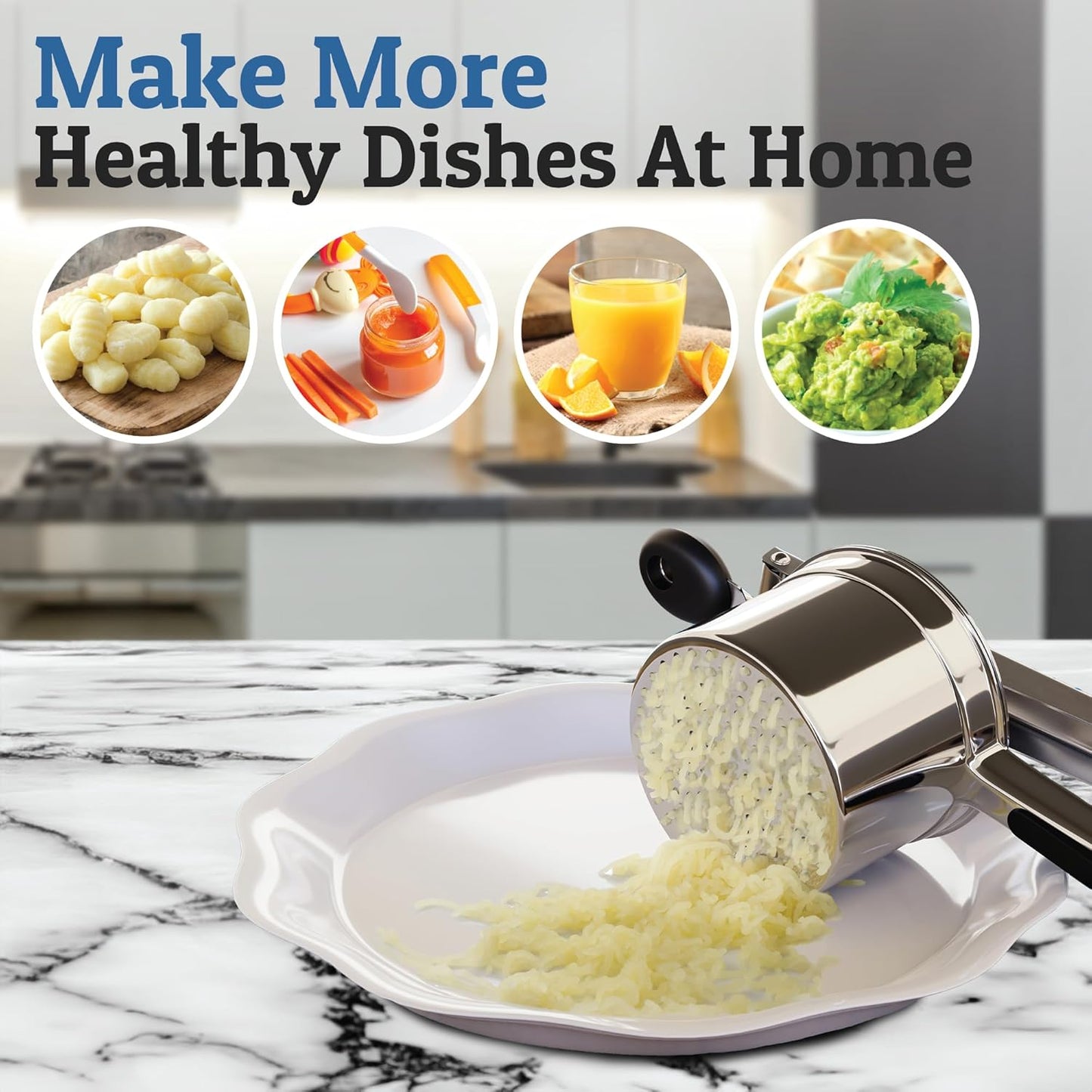 MashMaster | Stainless Steel Potato Masher Kitchen Tool for Vegetables