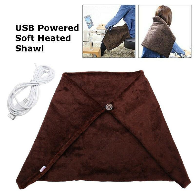 WarmShawl Wrap | USB Electric Heated Blanket Poncho for Office Couch Cozy