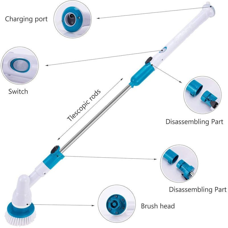 TurboScrub Kit | Cordless Electric Spin Scrubber Brush Set for Bathroom Tile Cleaning