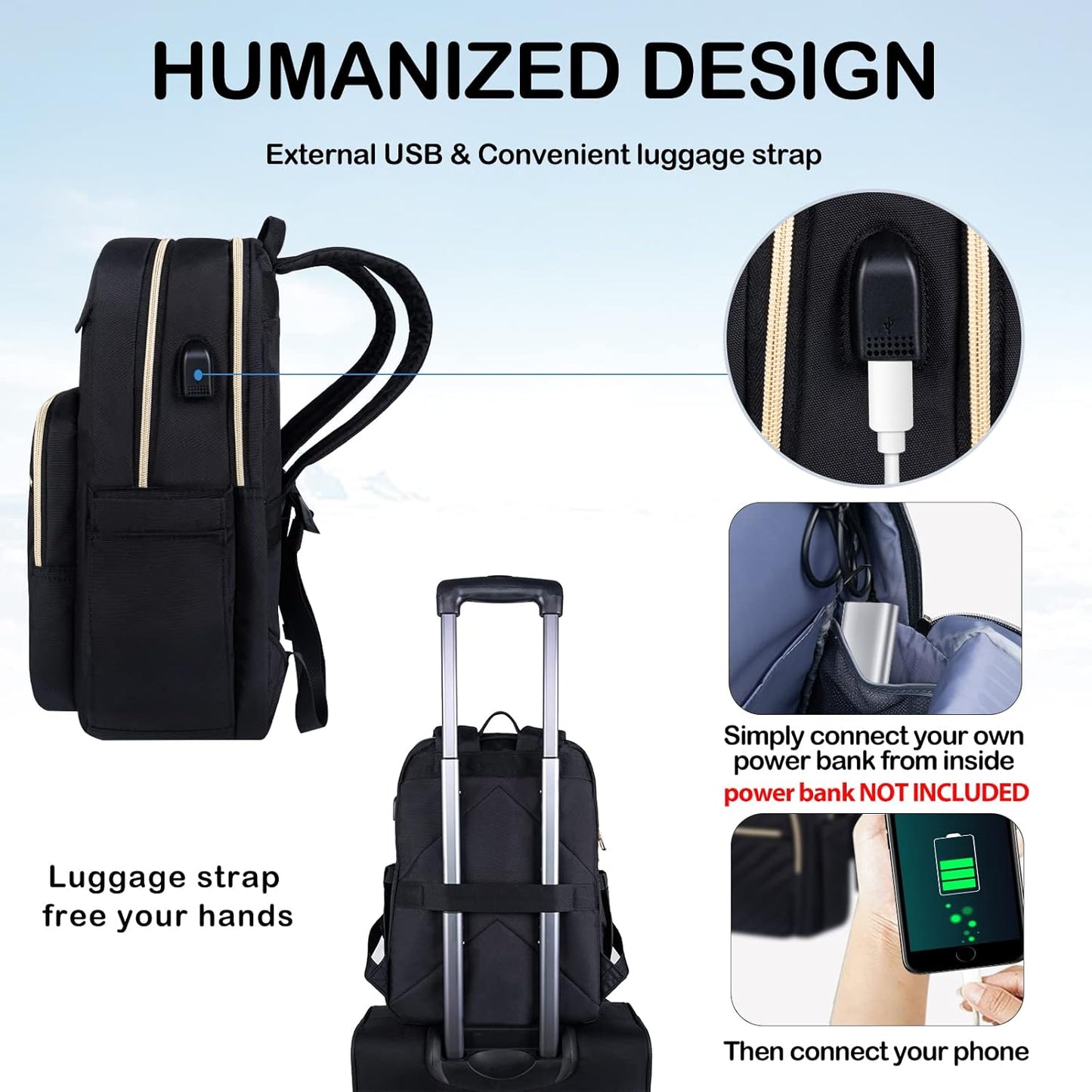 SlimTech Pack | Laptop Backpack USB Charging for Business Travel Work