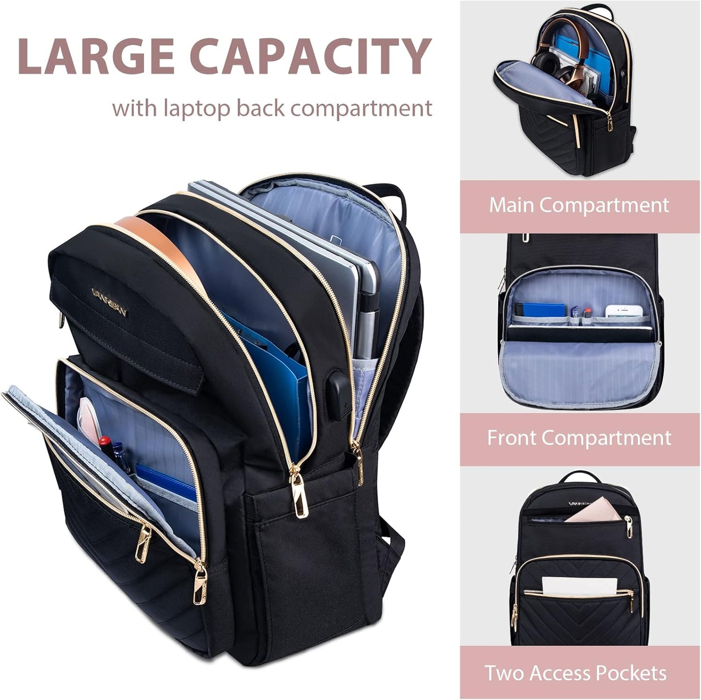 SlimTech Pack | Laptop Backpack USB Charging for Business Travel Work