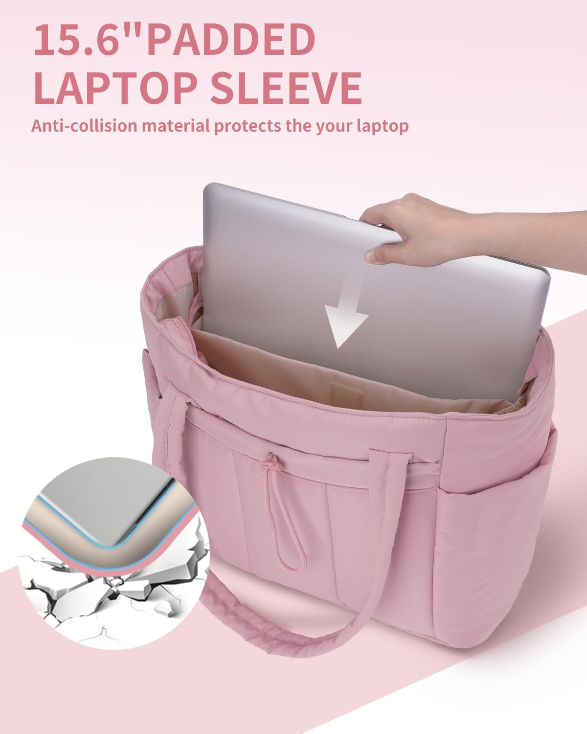 QuiltTote Pro | Padded Laptop Bag with Tumbler Holder for Work Commute