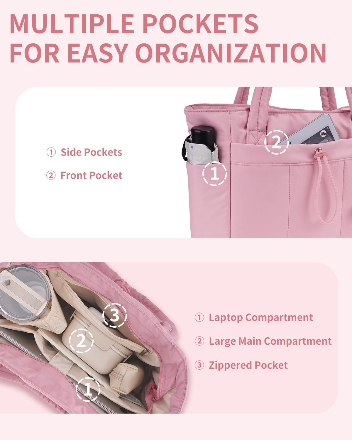 QuiltTote Pro | Padded Laptop Bag with Tumbler Holder for Work Commute