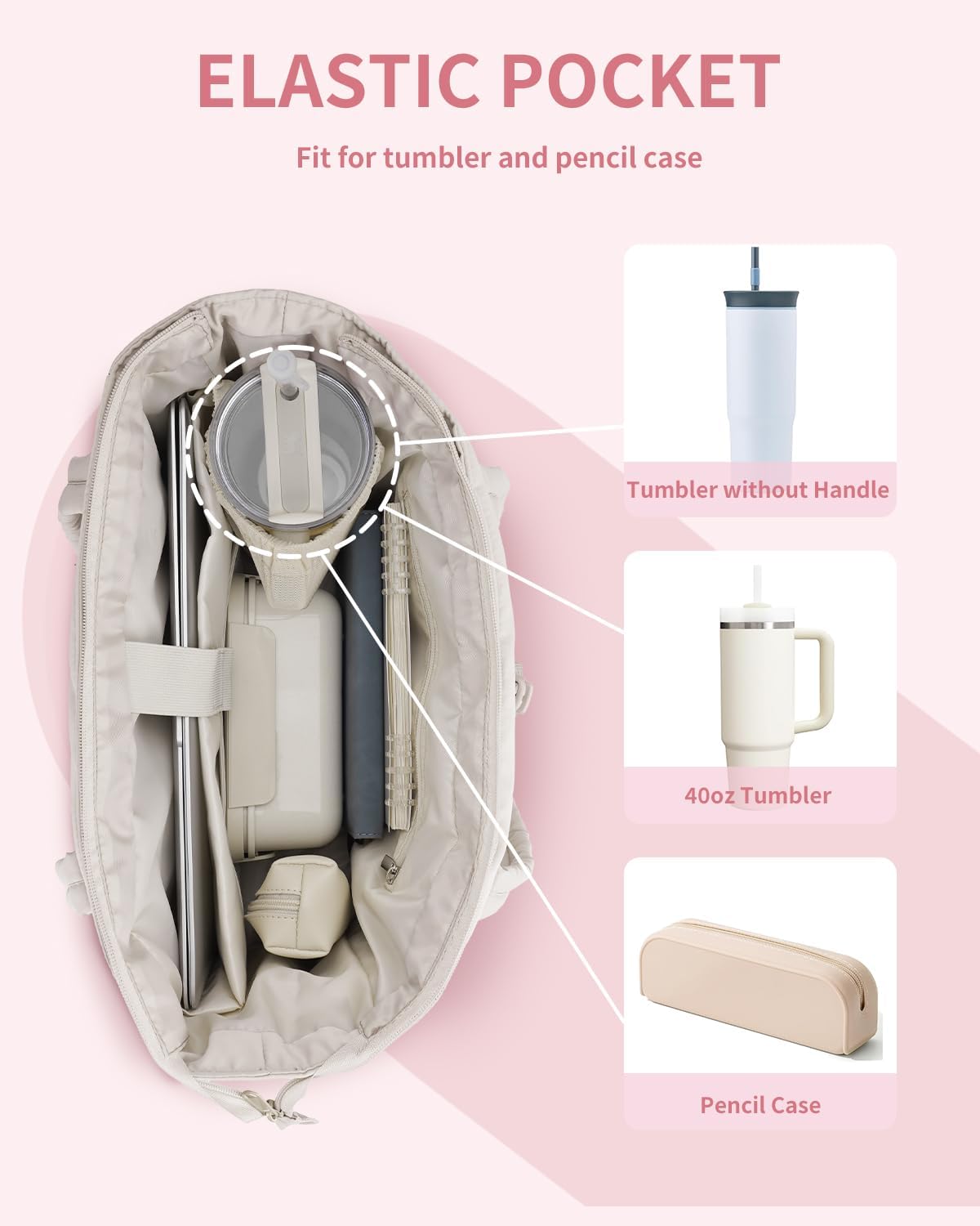 QuiltTote Pro | Padded Laptop Bag with Tumbler Holder for Work Commute