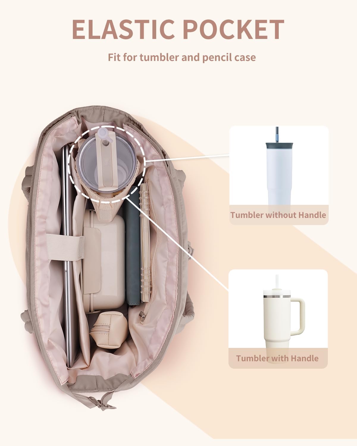 QuiltTote Pro | Padded Laptop Bag with Tumbler Holder for Work Commute