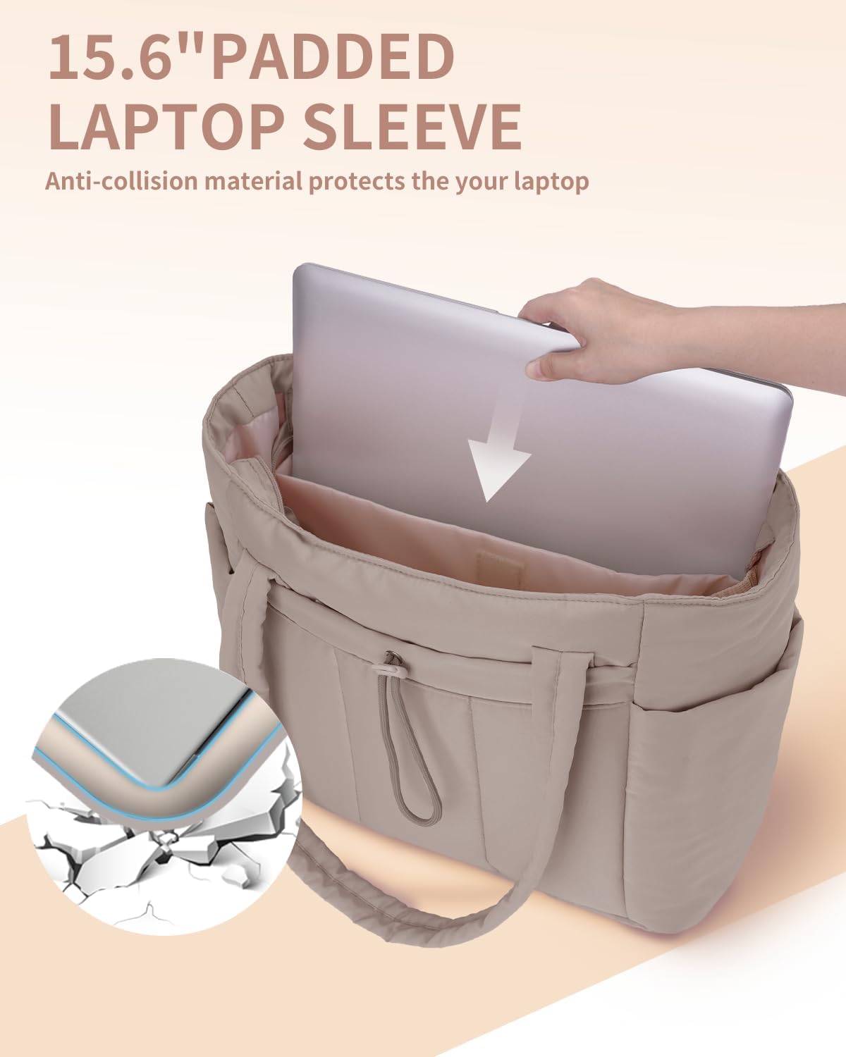 QuiltTote Pro | Padded Laptop Bag with Tumbler Holder for Work Commute