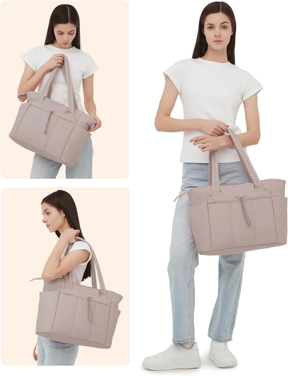 QuiltTote Pro | Padded Laptop Bag with Tumbler Holder for Work Commute