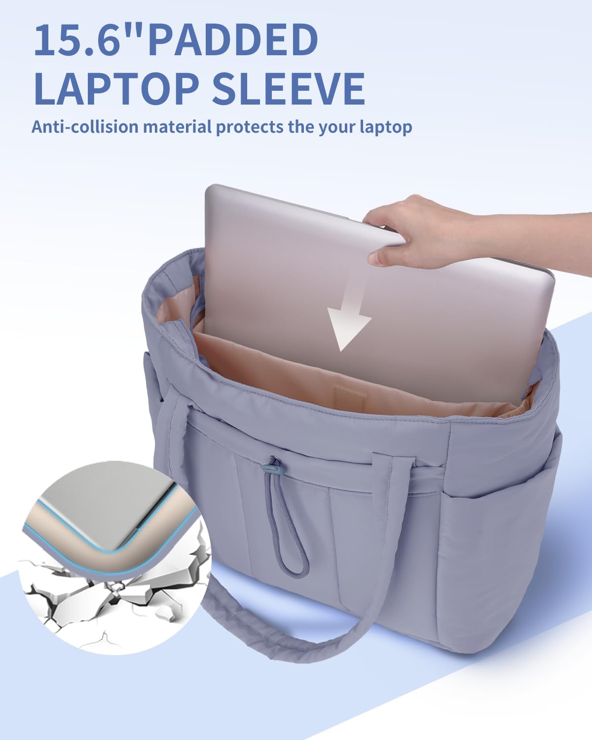 QuiltTote Pro | Padded Laptop Bag with Tumbler Holder for Work Commute