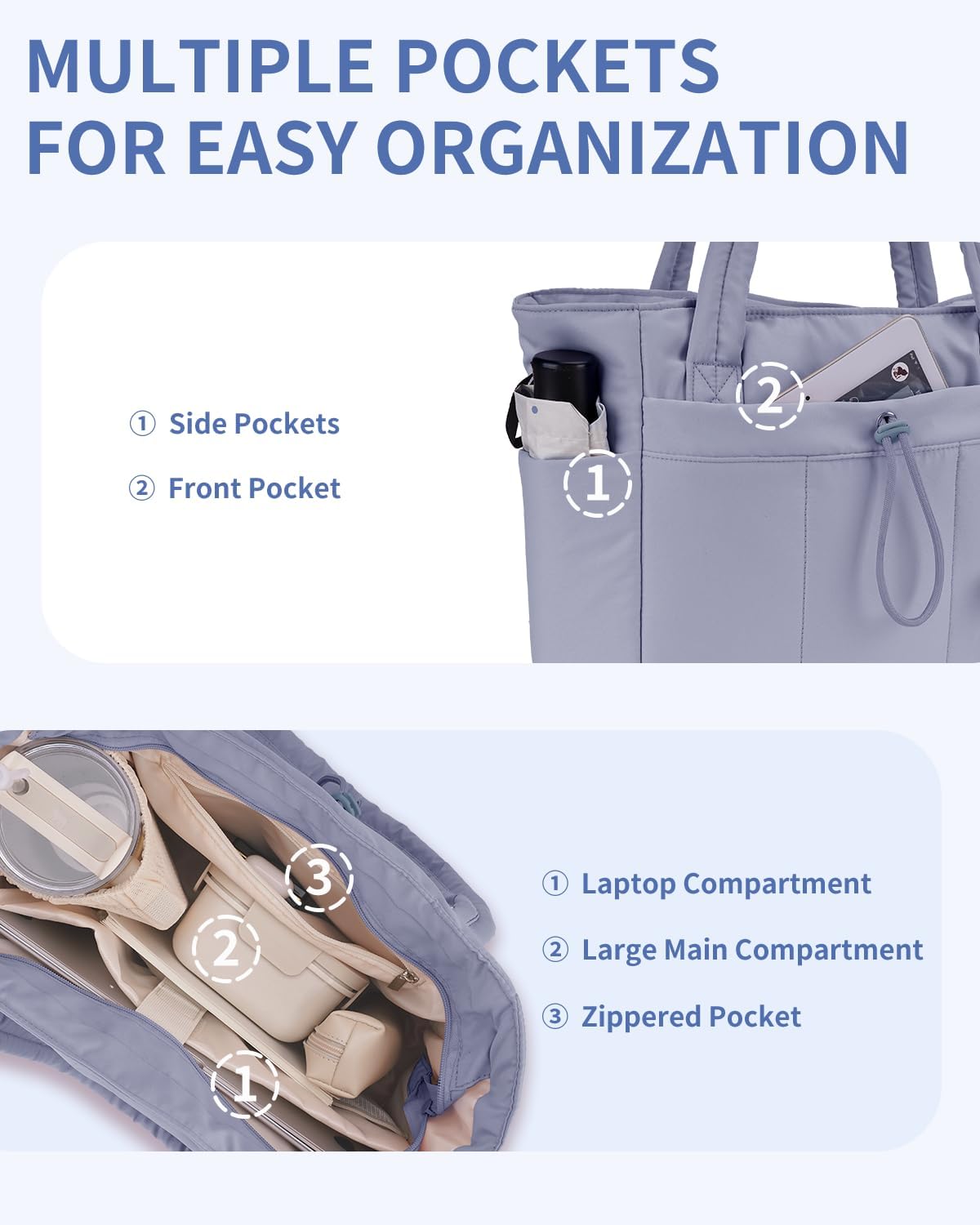 QuiltTote Pro | Padded Laptop Bag with Tumbler Holder for Work Commute