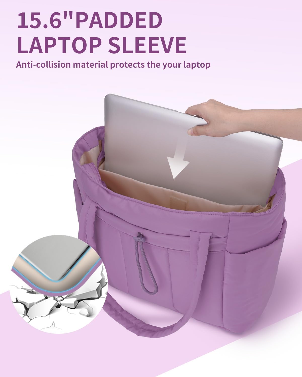 QuiltTote Pro | Padded Laptop Bag with Tumbler Holder for Work Commute