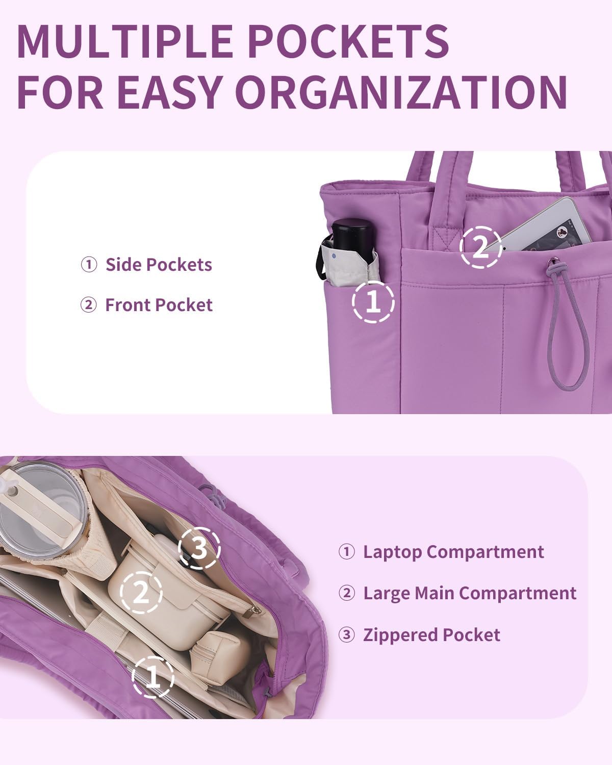 QuiltTote Pro | Padded Laptop Bag with Tumbler Holder for Work Commute