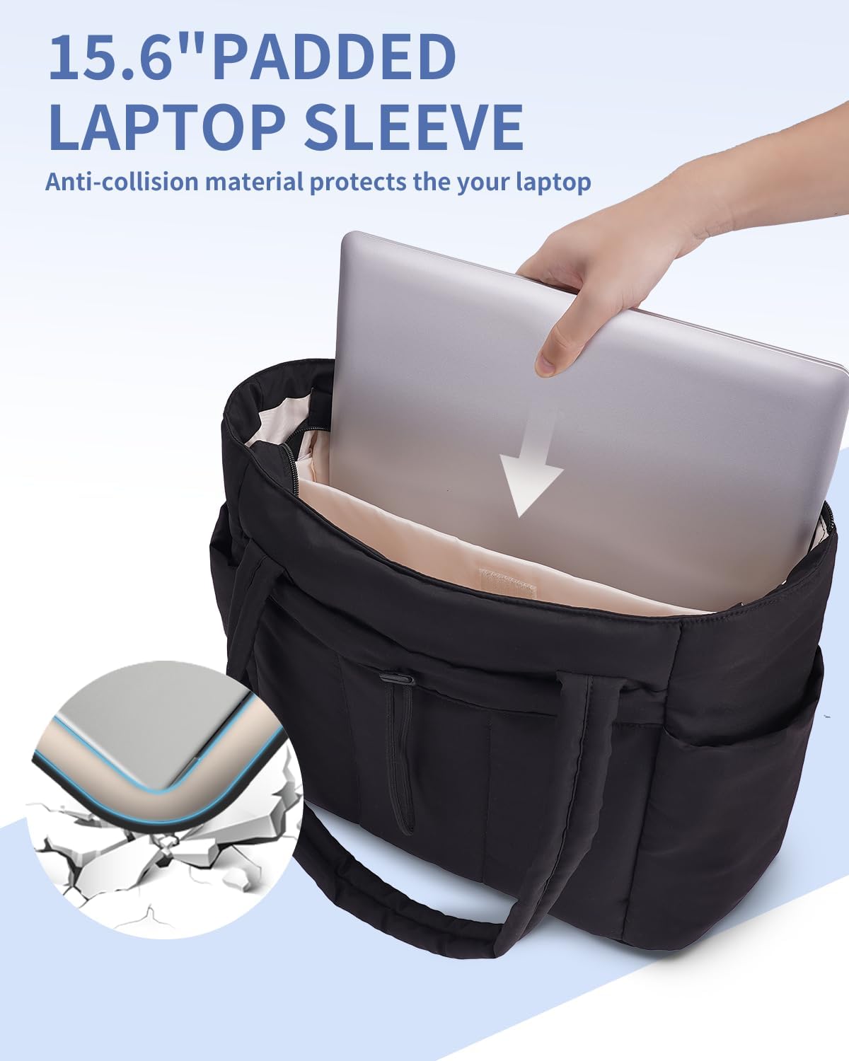 QuiltTote Pro | Padded Laptop Bag with Tumbler Holder for Work Commute