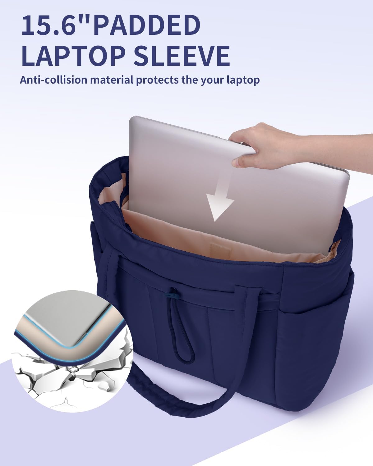 QuiltTote Pro | Padded Laptop Bag with Tumbler Holder for Work Commute