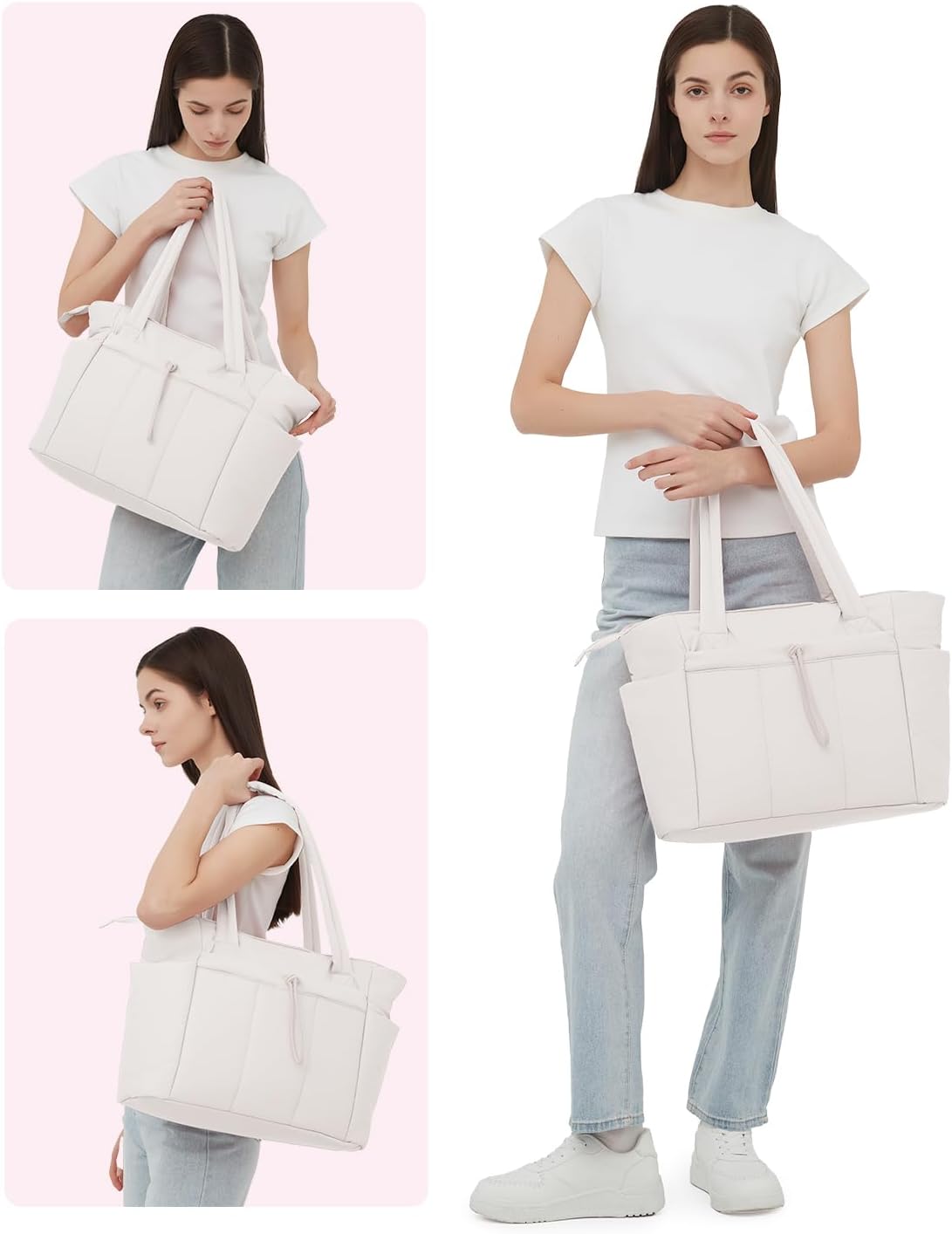 QuiltTote Pro | Padded Laptop Bag with Tumbler Holder for Work Commute