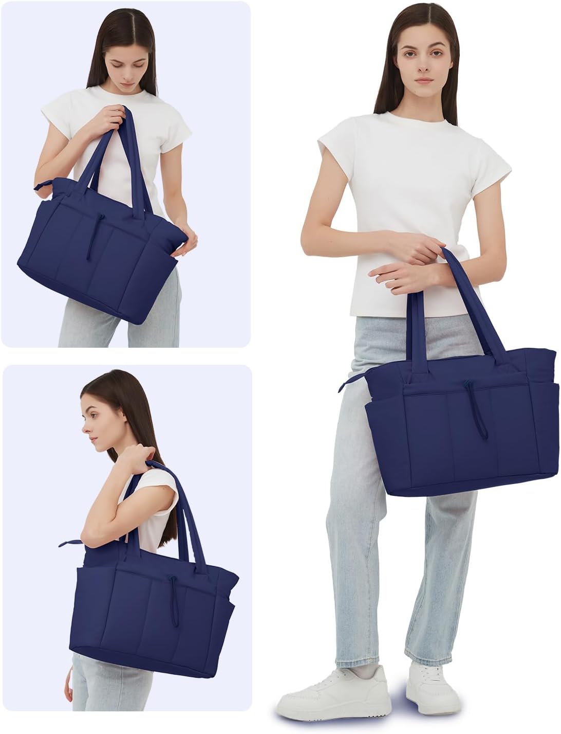 QuiltTote Pro | Padded Laptop Bag with Tumbler Holder for Work Commute