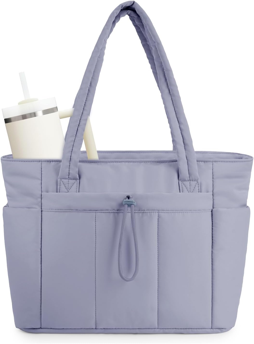 QuiltTote Pro | Padded Laptop Bag with Tumbler Holder for Work Commute