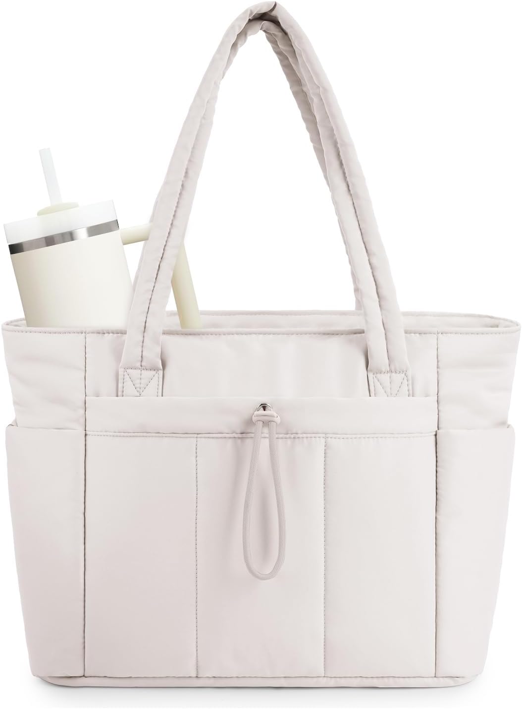 QuiltTote Pro | Padded Laptop Bag with Tumbler Holder for Work Commute