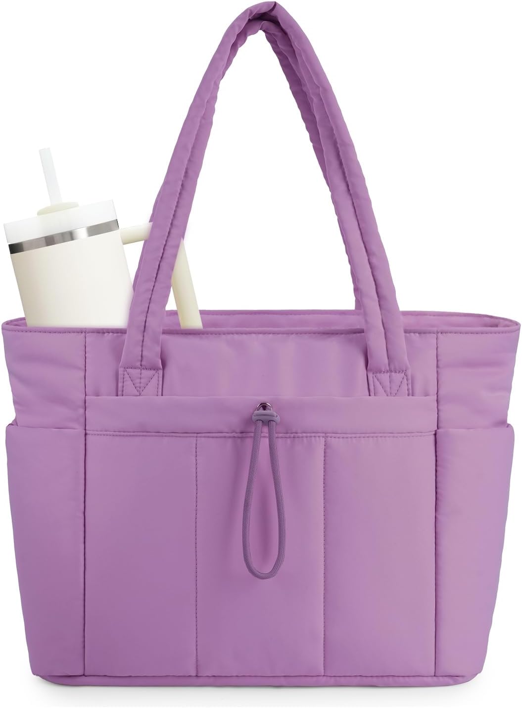 QuiltTote Pro | Padded Laptop Bag with Tumbler Holder for Work Commute