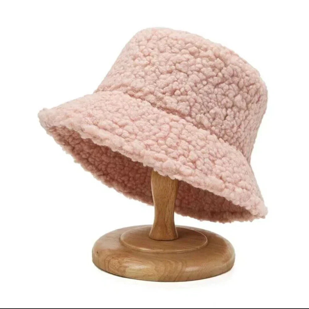 TeddyBucket Hat | Women's Winter Faux Fur Bucket Hat Warm Outdoor Fashion