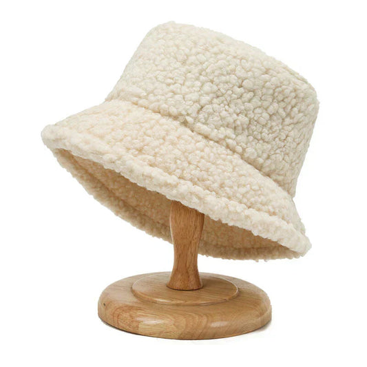 TeddyBucket Hat | Women's Winter Faux Fur Bucket Hat Warm Outdoor Fashion