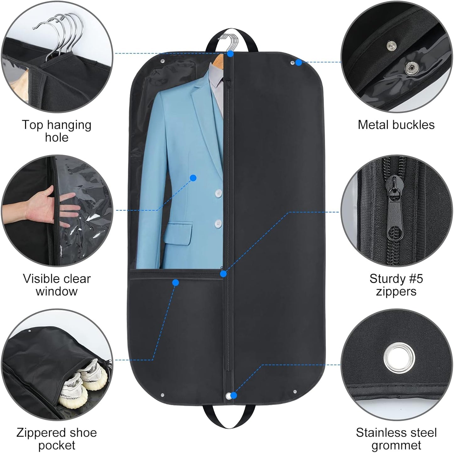 SuitGuard Pro | Waterproof Garment Bag Suit Cover with Pockets for Travel