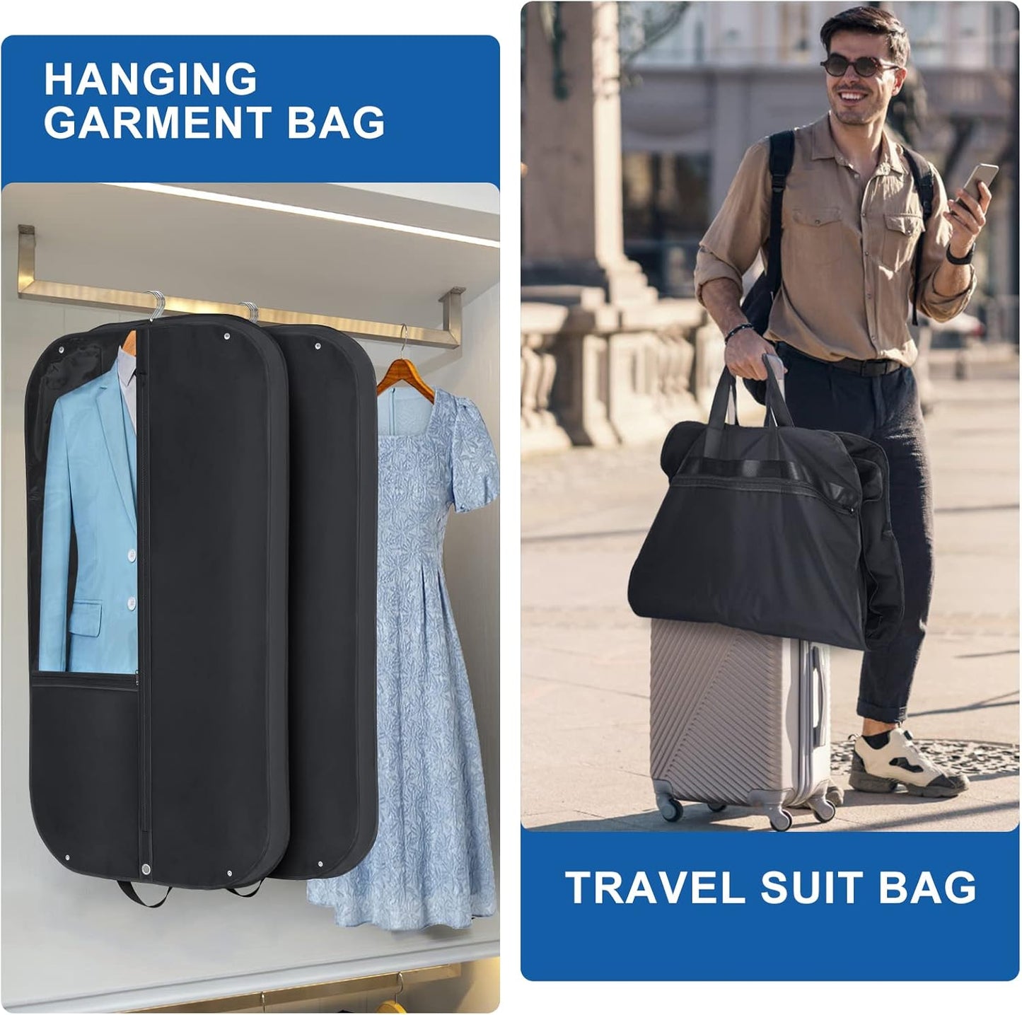 SuitGuard Pro | Waterproof Garment Bag Suit Cover with Pockets for Travel